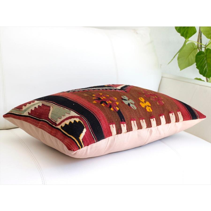 オールドキリムクッションカバー 長方形 枕型ビッグピロー Lumbar Pillow 59x40cm サンドゥクと鳥のモチーフ | ブランド登録なし | 04