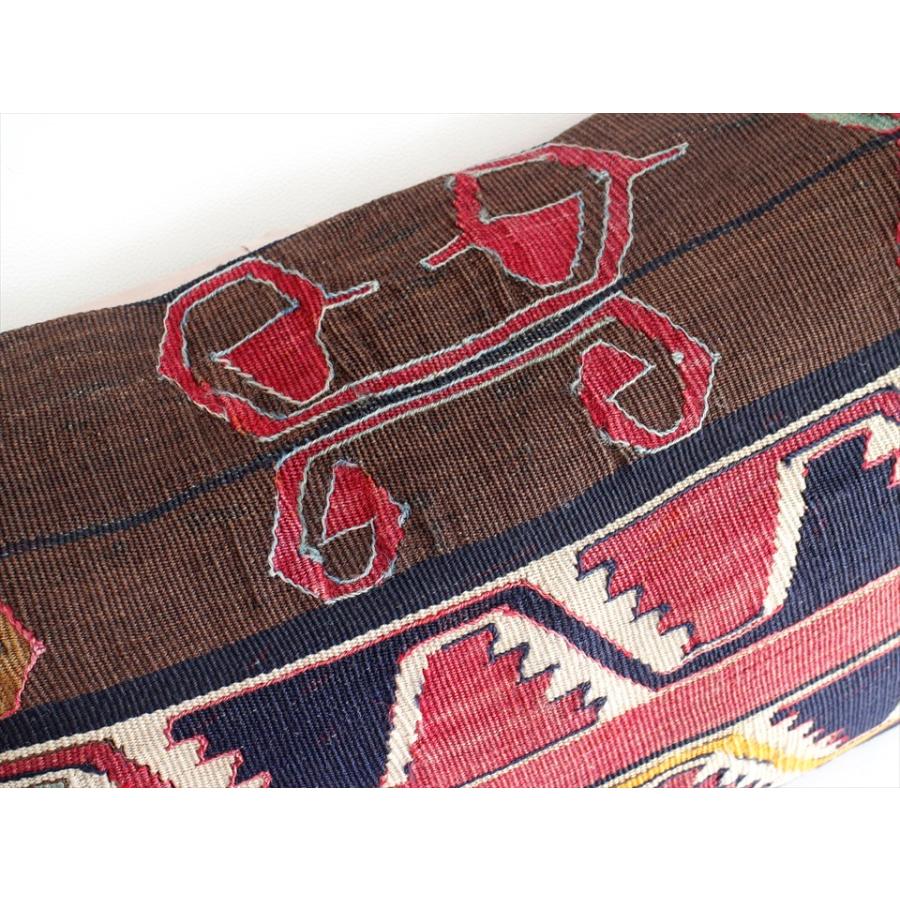 オールドキリムクッションカバー 長方形 枕型ビッグピロー Lumbar Pillow 67x41cm 鳥のモチーフ | ブランド登録なし | 02