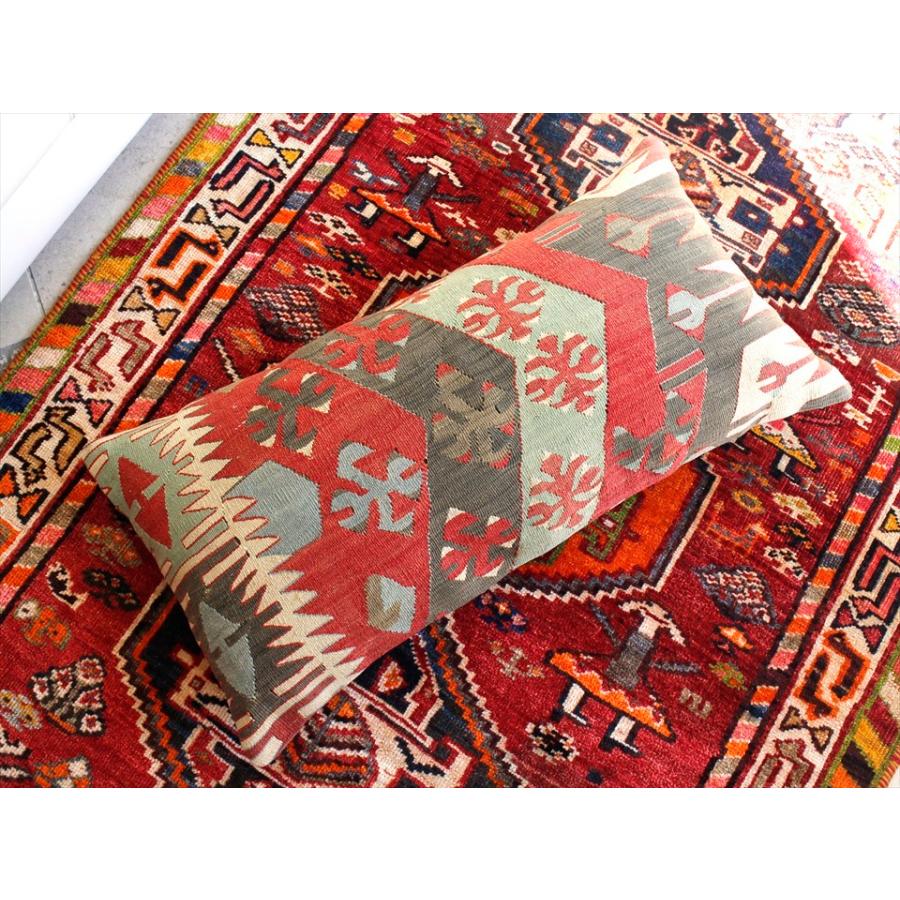 オールドキリムクッションカバー 長方形 横長ビッグピロー Lumbar Pillow 75x39cm ひし形メダリオン | ブランド登録なし | 02