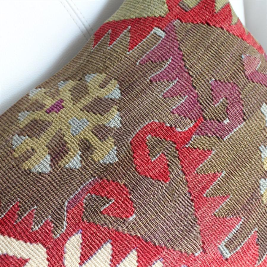 オールドキリムクッション 長方形ビッグピロー Turkish Old Kilim Cushion 赤のエリベリンデ | ブランド登録なし | 01