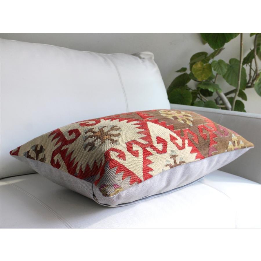 オールドキリムクッション 長方形ビッグピロー Turkish Old Kilim Cushion 赤のエリベリンデ | ブランド登録なし | 03