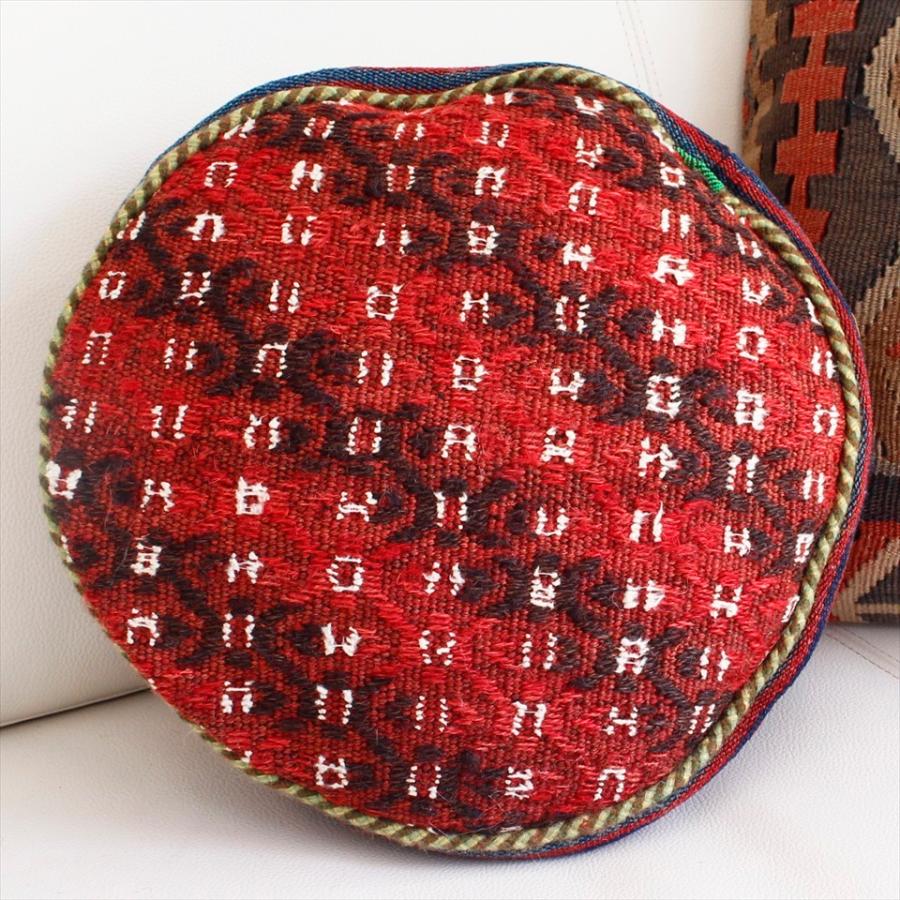 ガジャリキリムクッションカバー 円形 ラウンド型 /Mサイズφ29x6cmジジムのボーダー | ブランド登録なし