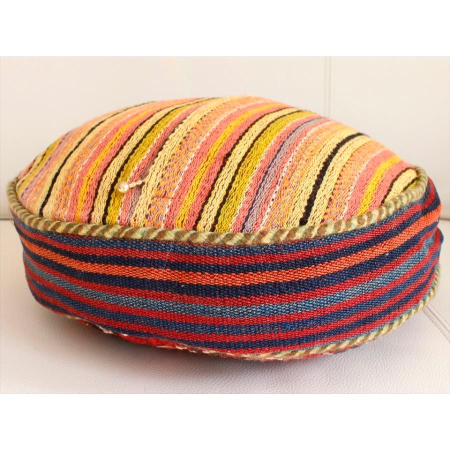 ガジャリキリムクッションカバー 円形 ラウンド型 /Mサイズφ29x6cmジジムのボーダー | ブランド登録なし | 03