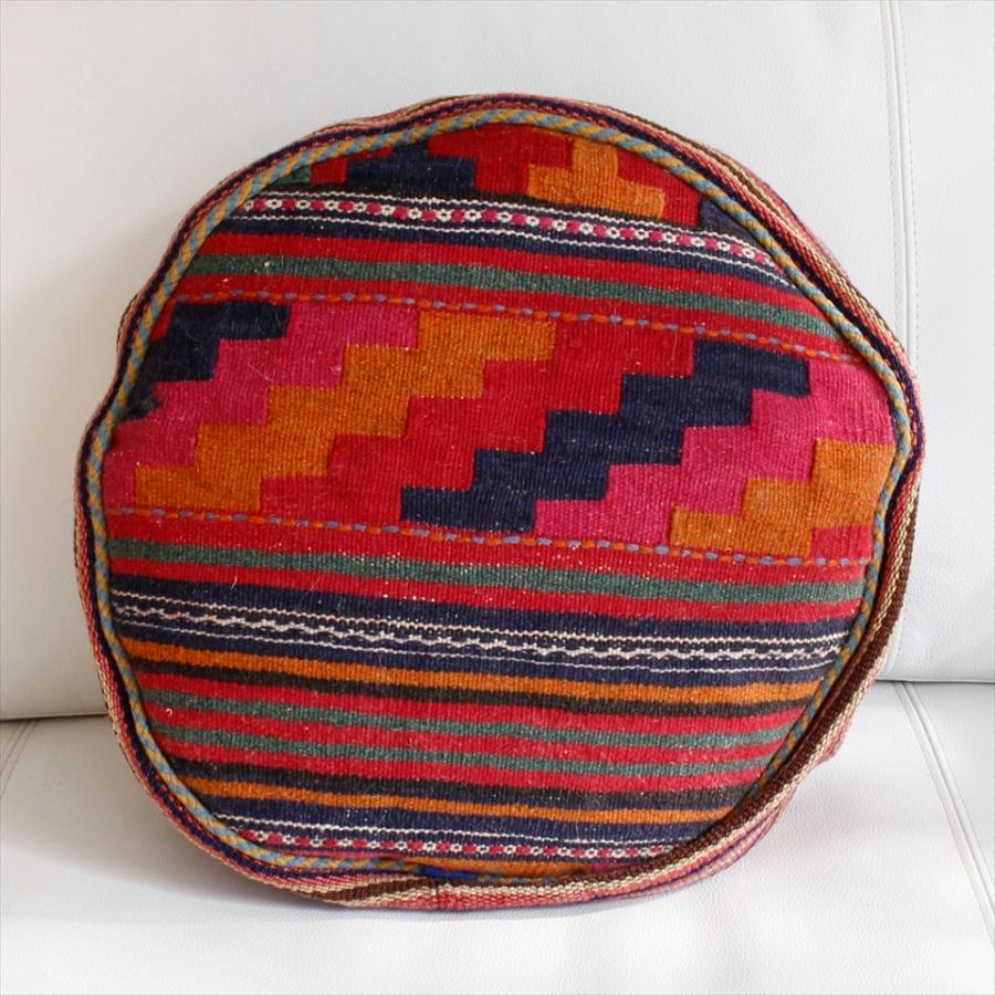 ガジャリキリムクッションカバー 円形 ラウンド型 /Lサイズφ37x6cmボーダー | ブランド登録なし