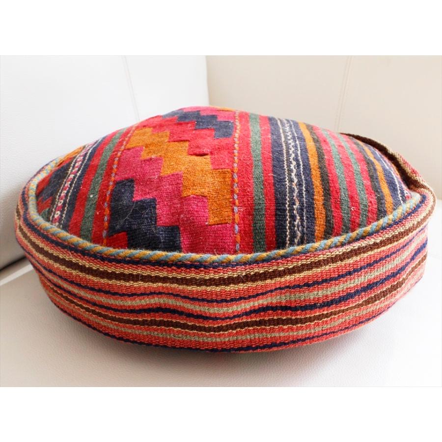 ガジャリキリムクッションカバー 円形 ラウンド型 /Lサイズφ37x6cmボーダー | ブランド登録なし | 02