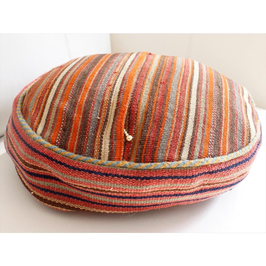 ガジャリキリムクッションカバー 円形 ラウンド型 /Lサイズφ37x6cmボーダー | ブランド登録なし | 03