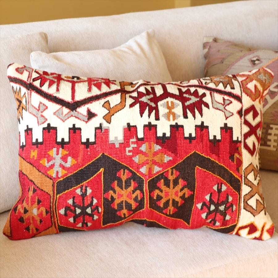 オールドキリムクッション 長方形ビッグピロー Turkish Old Kilim Cushion60x40cm カイセリ | ブランド登録なし