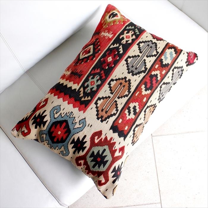 オールドキリムクッション 長方形ビッグピロー Turkish Old Kilim Cushion60x40cm/シャルキョイ(Sarkoy) | ブランド登録なし | 01