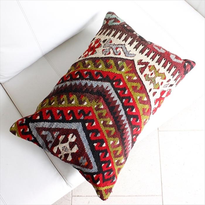 オールドキリムクッション 長方形ビッグピロー Turkish Old Kilim Cushion59x40cm/フェティエ(Fethiye) | ブランド登録なし | 01