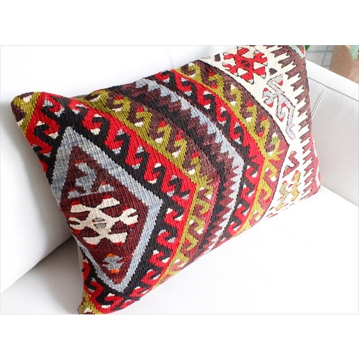 オールドキリムクッション 長方形ビッグピロー Turkish Old Kilim Cushion59x40cm/フェティエ(Fethiye) | ブランド登録なし | 02