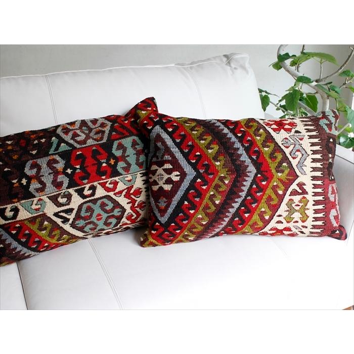 オールドキリムクッション 長方形ビッグピロー Turkish Old Kilim Cushion59x40cm/フェティエ(Fethiye) | ブランド登録なし | 04