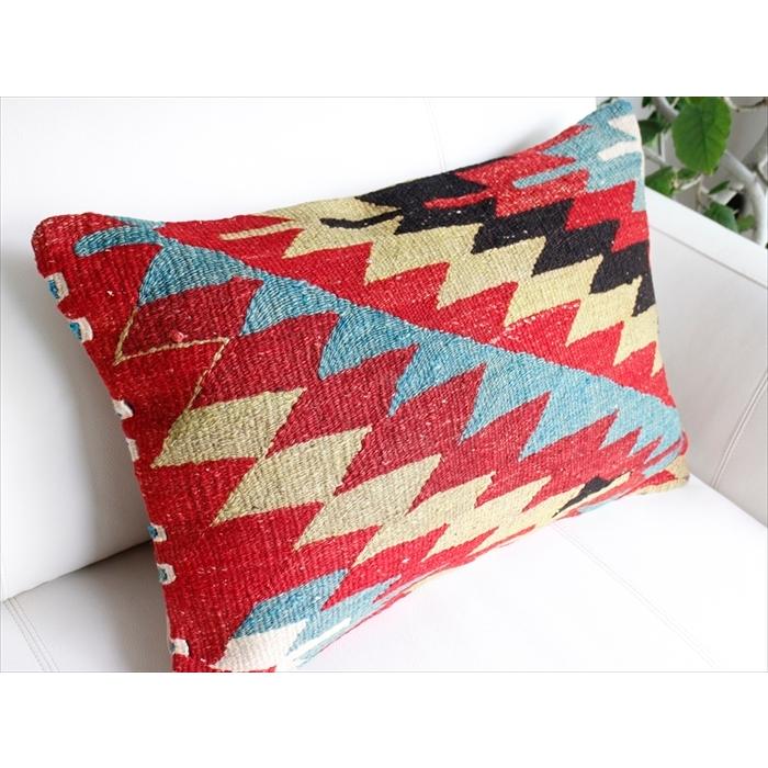 オールドキリムクッション 長方形ビッグピロー Turkish Old Kilim Cushionイーブルアイ/59x39cm/エシュメ(Esme) | ブランド登録なし | 02