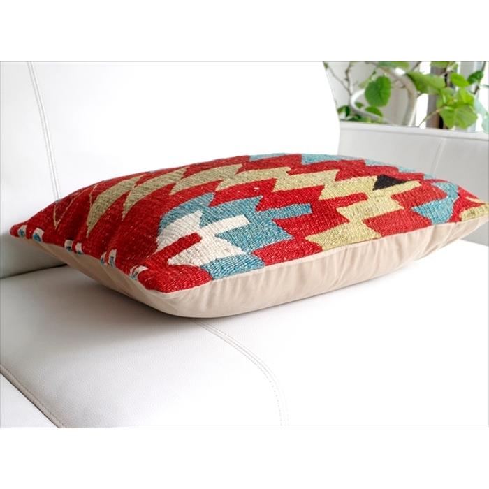 オールドキリムクッション 長方形ビッグピロー Turkish Old Kilim Cushionイーブルアイ/59x39cm/エシュメ(Esme) | ブランド登録なし | 03