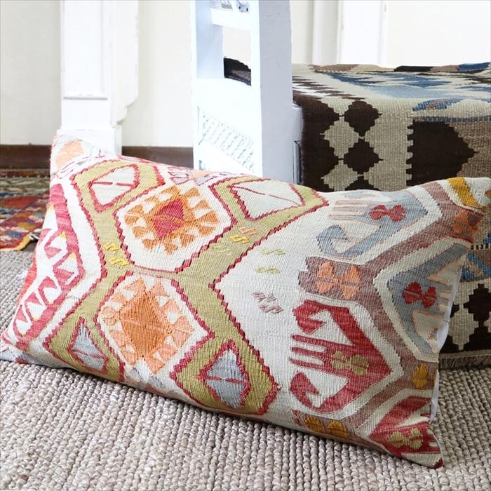 オールドキリムクッションカバー 長方形 70×40cmサイズ　中綿別売り Turkish Old Kilim Cushion/コンヤ(Konya) | ブランド登録なし