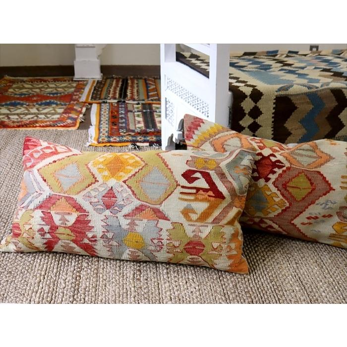 オールドキリムクッションカバー 長方形 70×40cmサイズ　中綿別売り Turkish Old Kilim Cushion/コンヤ(Konya) | ブランド登録なし | 04