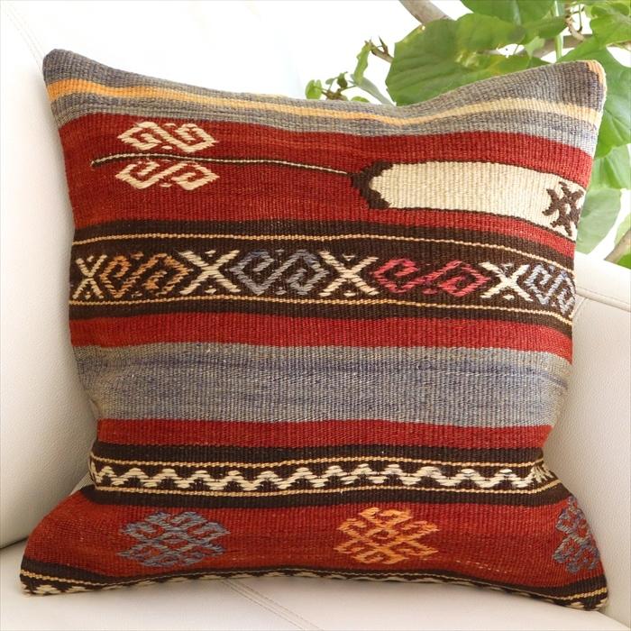 オールド キリムクッションカバー 40cmサイズ Turkish Kilim Cushion トルコキリム/シワス(Sivas)｜ipogabbeh