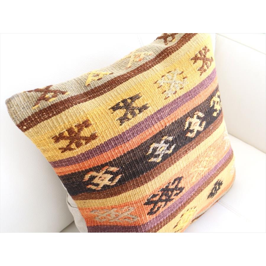 オールド キリムクッションカバー 40cmサイズ Turkish Kilim Cushion トルコキリム/コンヤ(Konya)ジジム ボーダー | ブランド登録なし | 02
