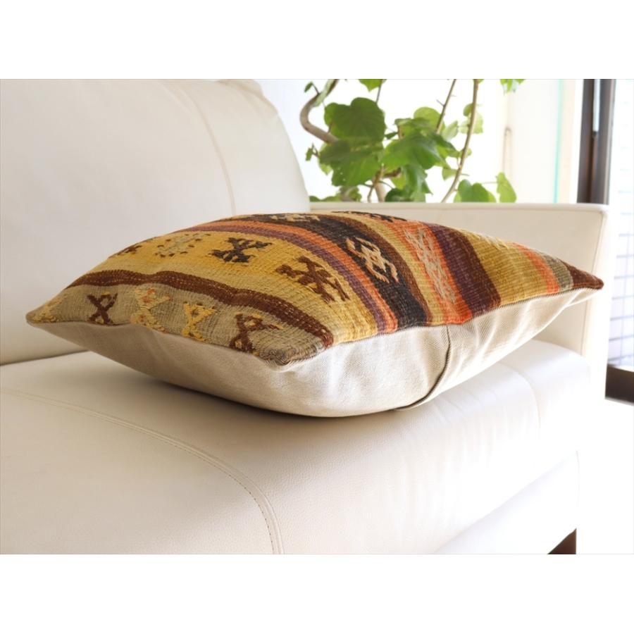 オールド キリムクッションカバー 40cmサイズ Turkish Kilim Cushion トルコキリム/コンヤ(Konya)ジジム ボーダー | ブランド登録なし | 03