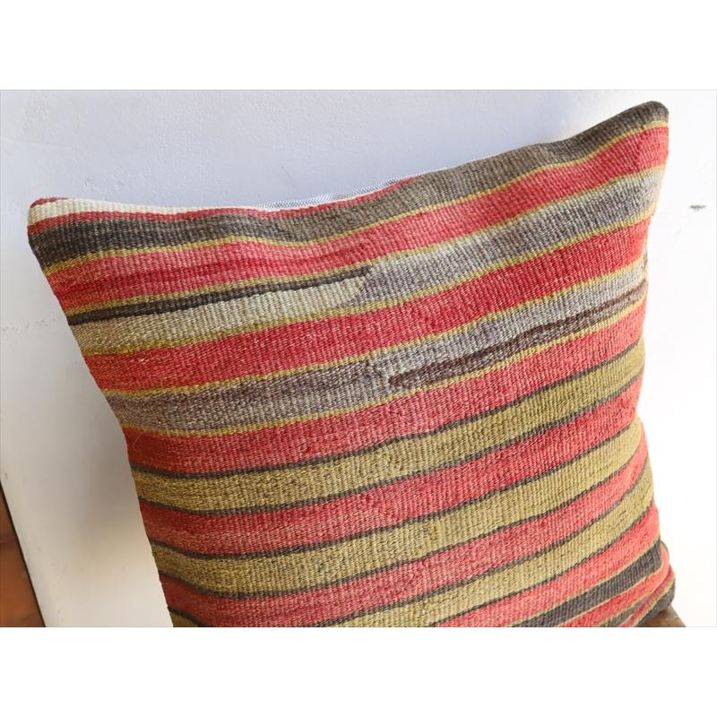 オールドキリムクッションカバー40cm角サイズ/Turkish Kilim Cushion シンプル ボーダー | ブランド登録なし | 02