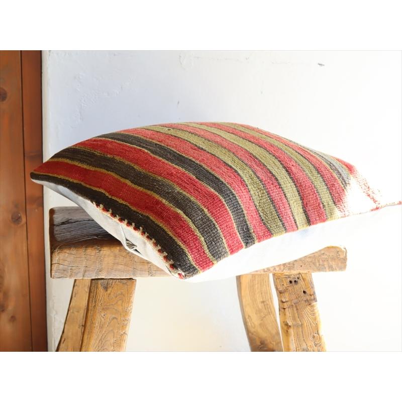 オールドキリムクッションカバー40cm角サイズ/Turkish Kilim Cushion シンプル ボーダー | ブランド登録なし | 03