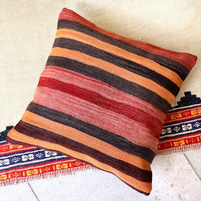 オールドキリムクッションカバー 40cm Old Kilim Cushion シンプルボーダー | ブランド登録なし | 01