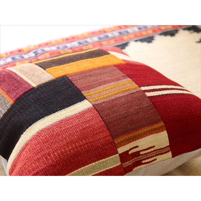オールドキリムクッションカバー45cm Turkish Kilim Cushionトルコのウール手織りキリム パッチワーク | ブランド登録なし | 02