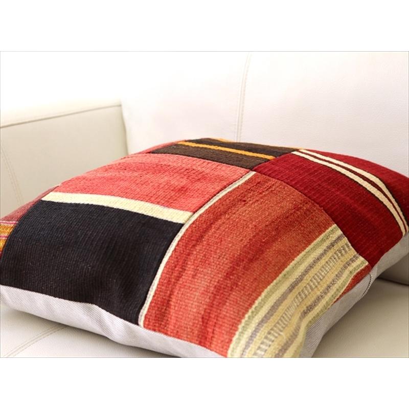 オールドキリムクッションカバー45cm Turkish Kilim Cushionトルコのウール手織りキリム パッチワーク | ブランド登録なし | 02