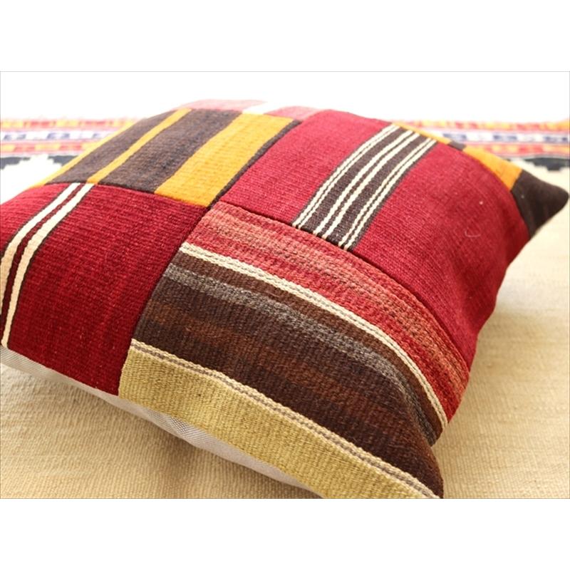 オールドキリムクッションカバー45cm Turkish Kilim Cushionトルコのウール手織りキリム パッチワーク | ブランド登録なし | 02