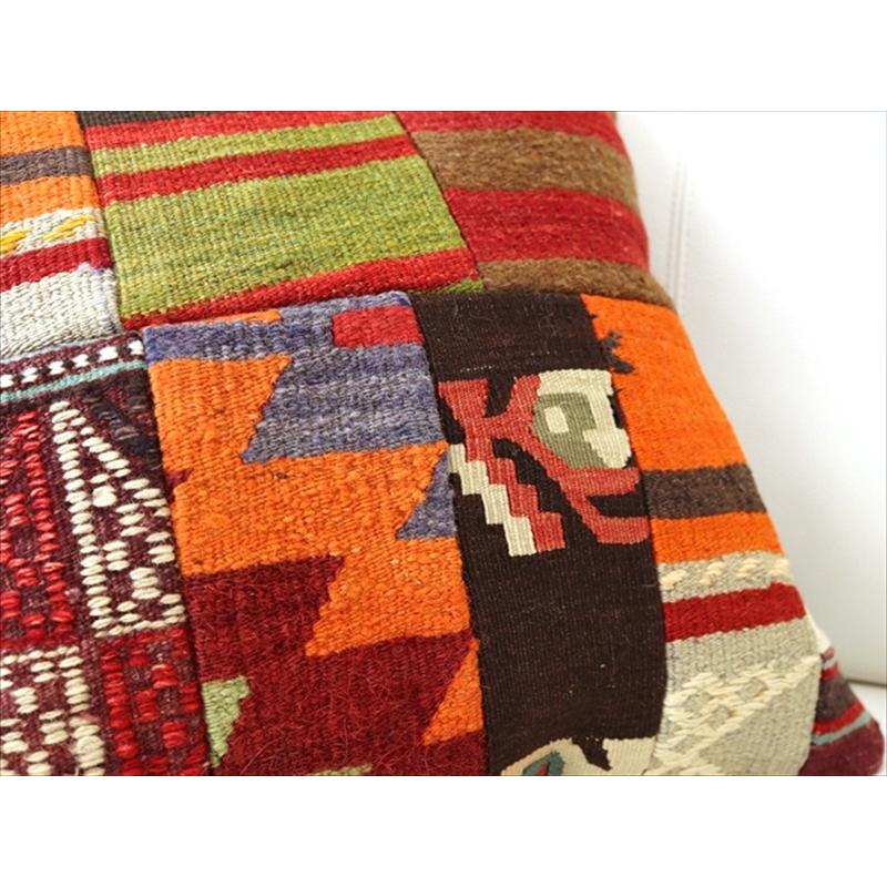 オールドキリムクッションカバー45cm Turkish Kilim Cushionトルコのウール手織りキリム パッチワーク | ブランド登録なし | 02