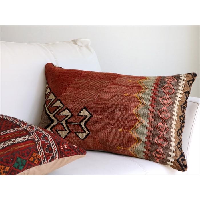 オールドキリムクッション 長方形 60x40cm カルス ビッグピロー Turkish Old Kilim Lumbar Pillow | ブランド登録なし | 04