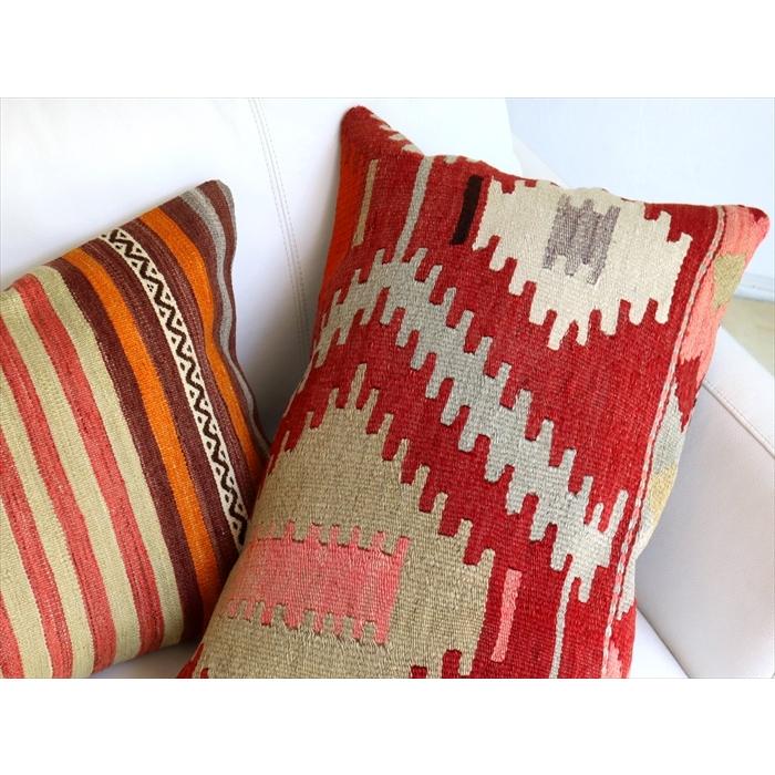 オールドキリムクッション 長方形 60x41cm ジグザグのひし形 シワス ビッグピロー Turkish Old Kilim Lumbar Pillow | ブランド登録なし | 01