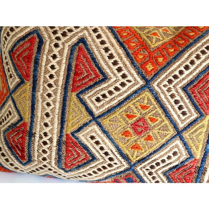 オールドキリムクッション 長方形 61x40cm ふたつの雄羊の角 ビッグピロー Turkish Old Kilim Lumbar Pillow | ブランド登録なし | 01