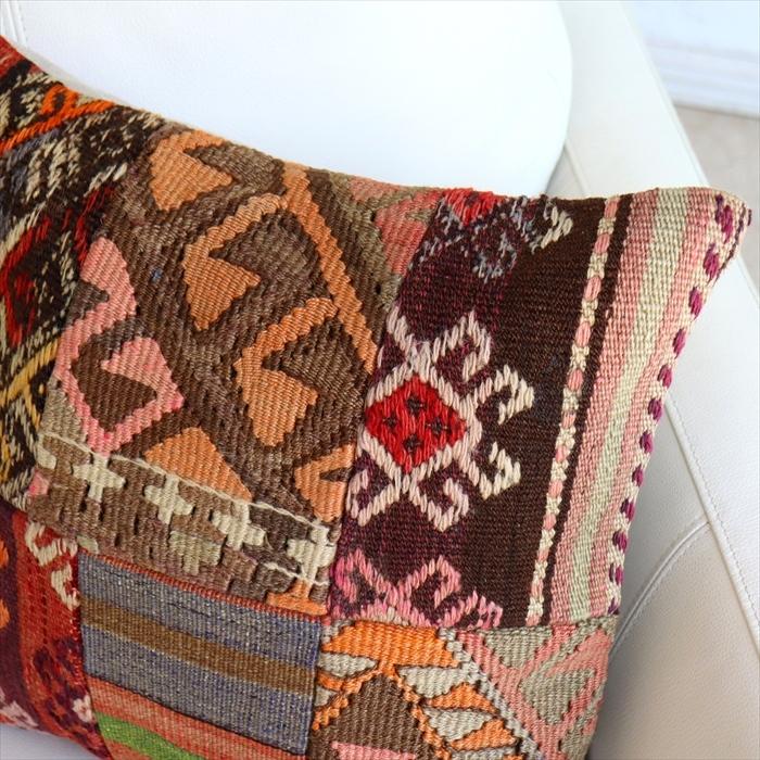オールドキリムクッションカバー 40cm /Old Kilim Cushion パッチワーク トルコのウール手織りキリム | ブランド登録なし | 01