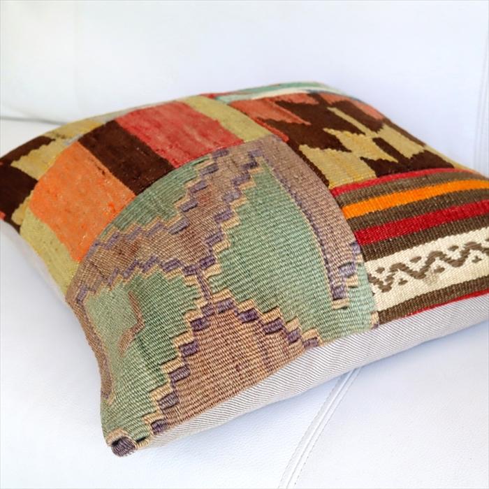 オールドキリムクッションカバー 40cm /Old Kilim Cushion パッチワーク トルコのウール手織りキリム | ブランド登録なし | 02