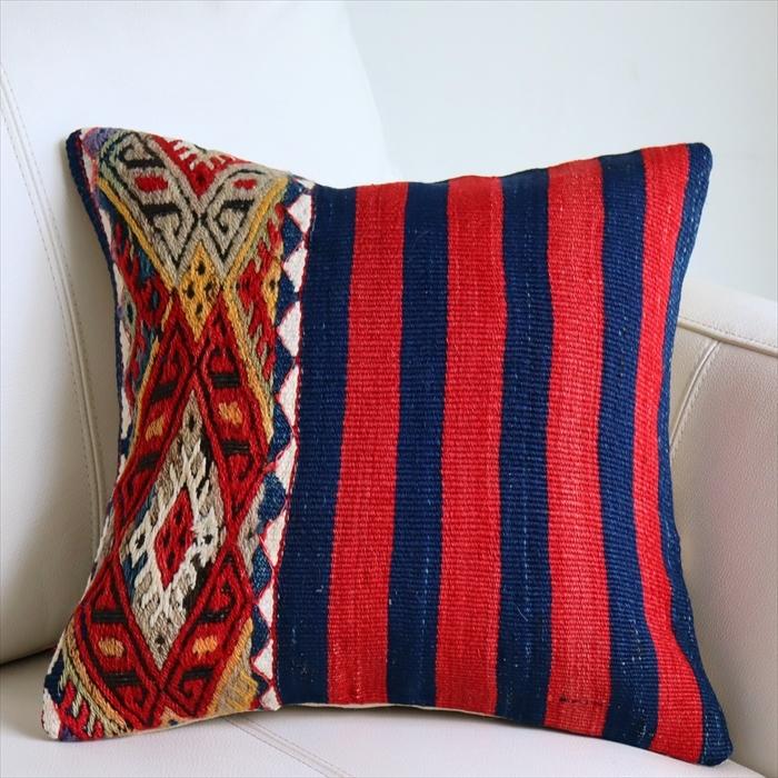 オールドキリム クッションカバー 35x34cm チュアル Turkish Old Kilim Cushion | ブランド登録なし | 01