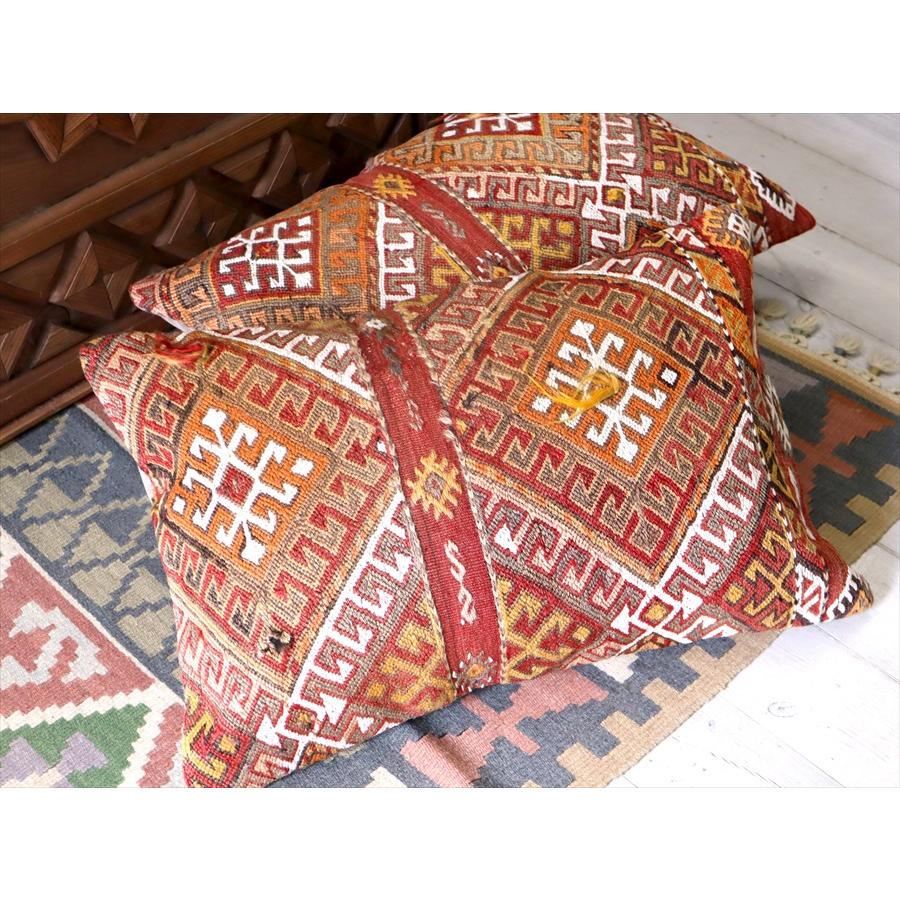 クッションカバー　オールドキリム　横長ピロー 60x40cm アダナ　ジジム ビッグピロー Turkish Old Kilim　Lumbar Pillow | ブランド登録なし | 03