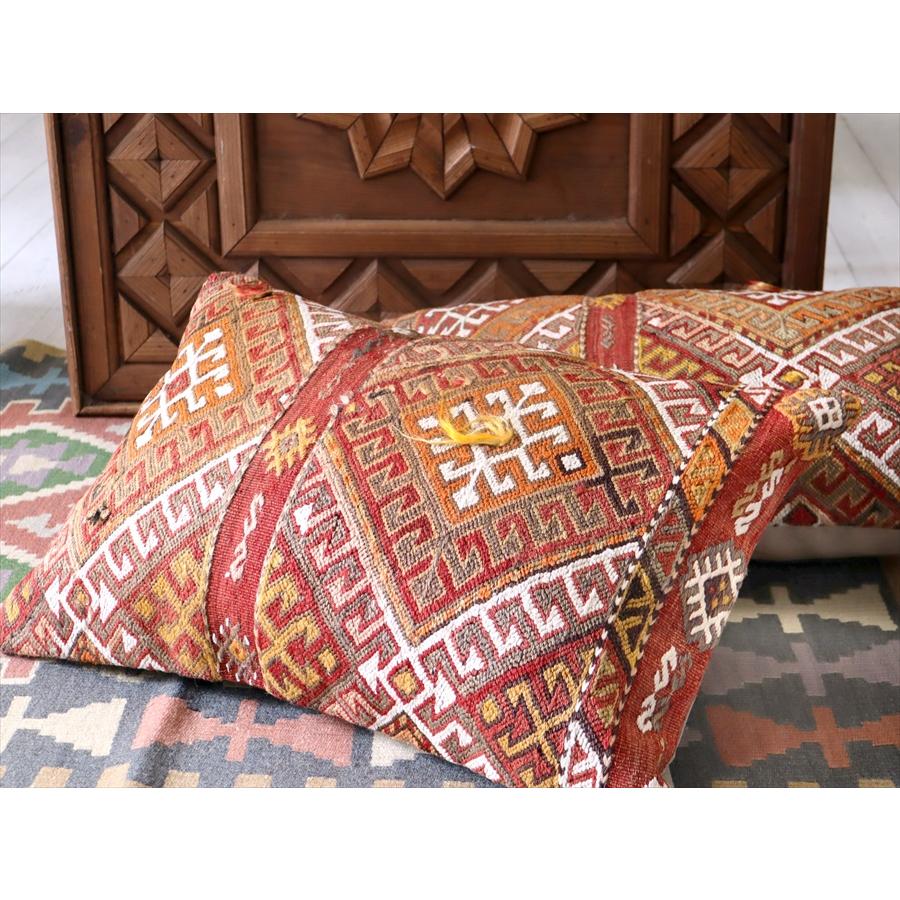 クッションカバー　オールドキリム　横長ピロー 60x40cm アダナ　ジジム ビッグピロー Turkish Old Kilim　Lumbar Pillow | ブランド登録なし | 04