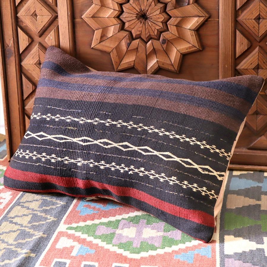 クッションカバー　オールドキリム　横長ピロー 61x39cm アフシャール ビッグピロー Turkish Old Kilim　Lumbar Pillow | ブランド登録なし