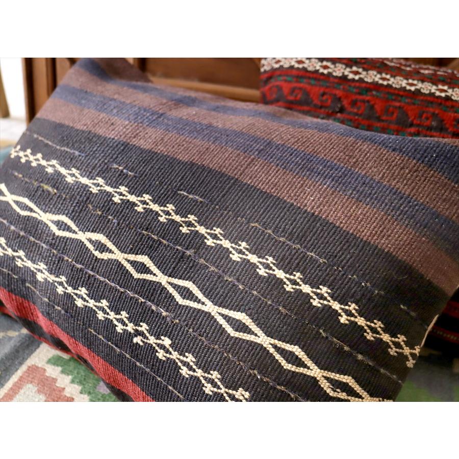 クッションカバー　オールドキリム　横長ピロー 61x39cm アフシャール ビッグピロー Turkish Old Kilim　Lumbar Pillow | ブランド登録なし | 04