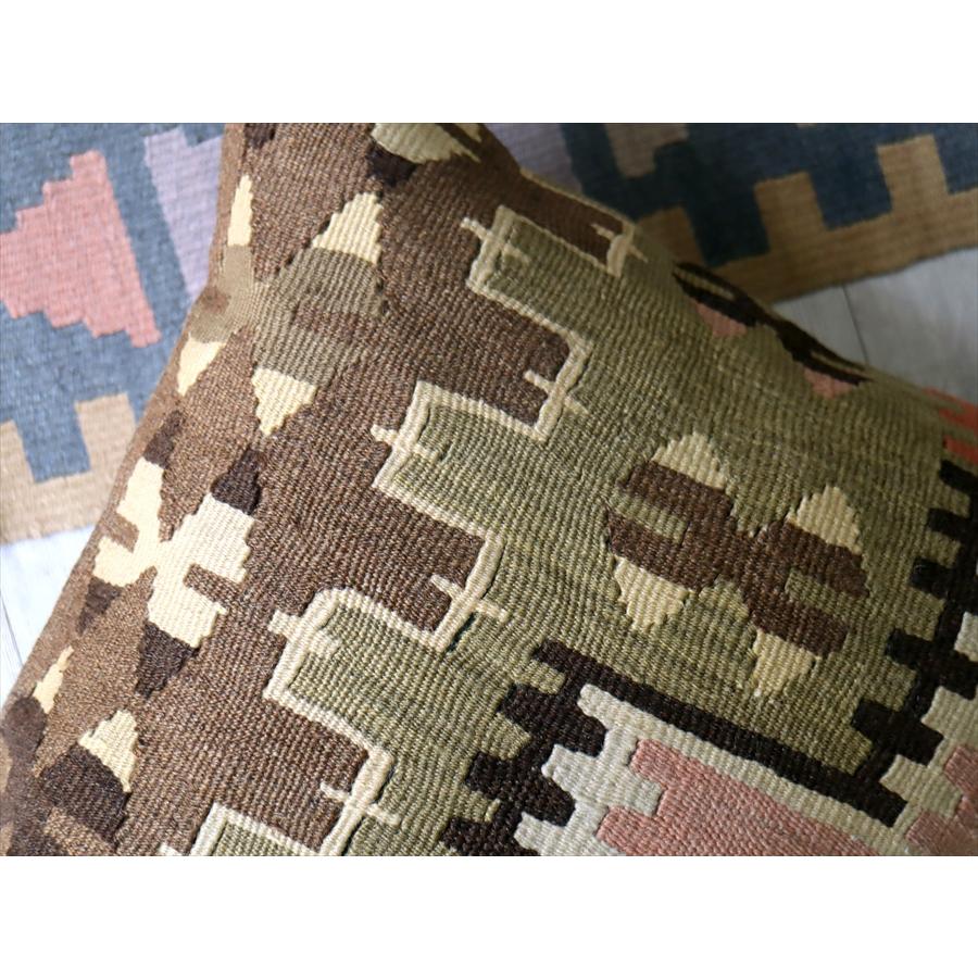 クッションカバー　オールドキリム　横長ピロー 59x40cm ピンク＆ブラウン ビッグピロー Turkish Old Kilim　Lumbar Pillow | ブランド登録なし | 04