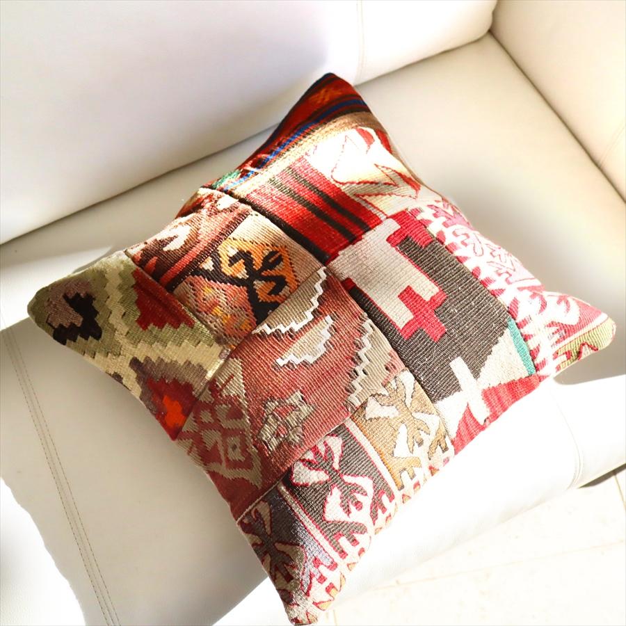 オールドキリム クッションカバー 40cmサイズ パッチワーク | ブランド登録なし | 02