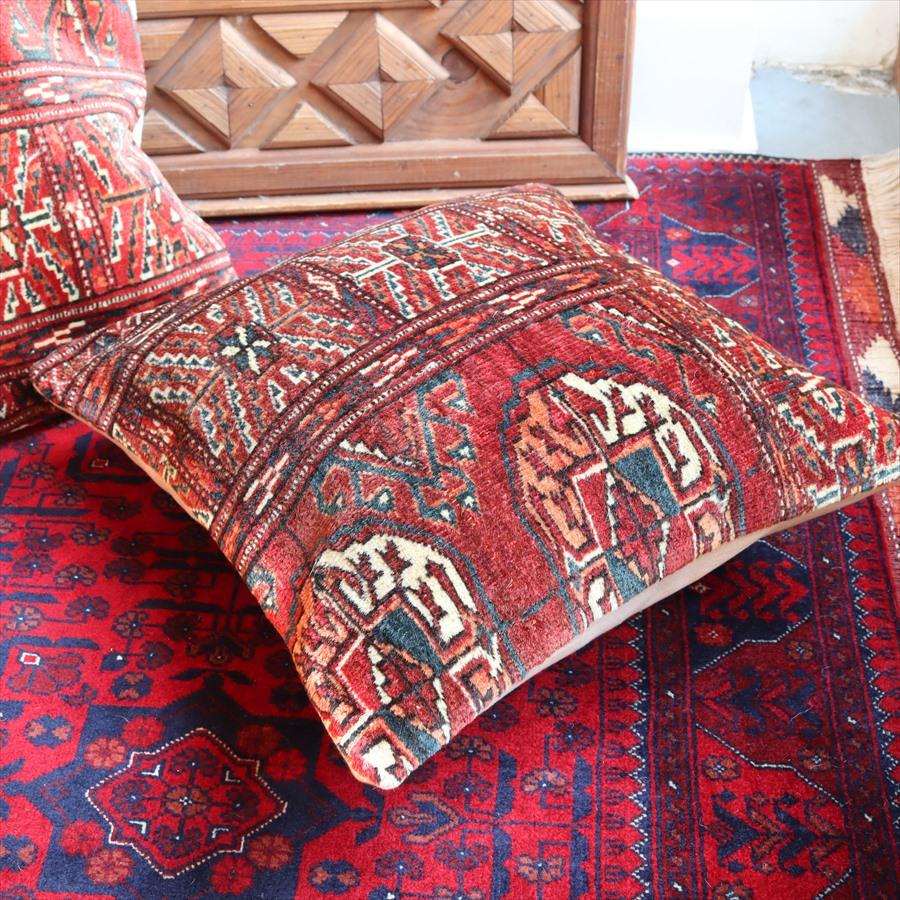 ペルシャ絨毯 トルクメン産大きいクッションカバー（小） 純正