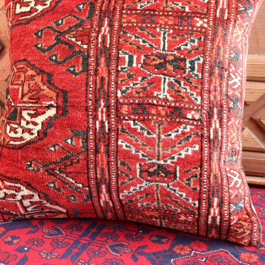 クッションカバー ヴィンテージ パイル織り 絨毯 40cmサイズ トルクメン ヤムート レッド | ブランド登録なし | 01