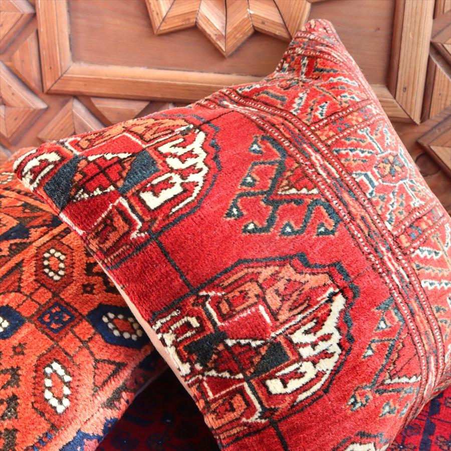 クッションカバー ヴィンテージ パイル織り 絨毯 40cmサイズ トルクメン ヤムート レッド | ブランド登録なし | 02