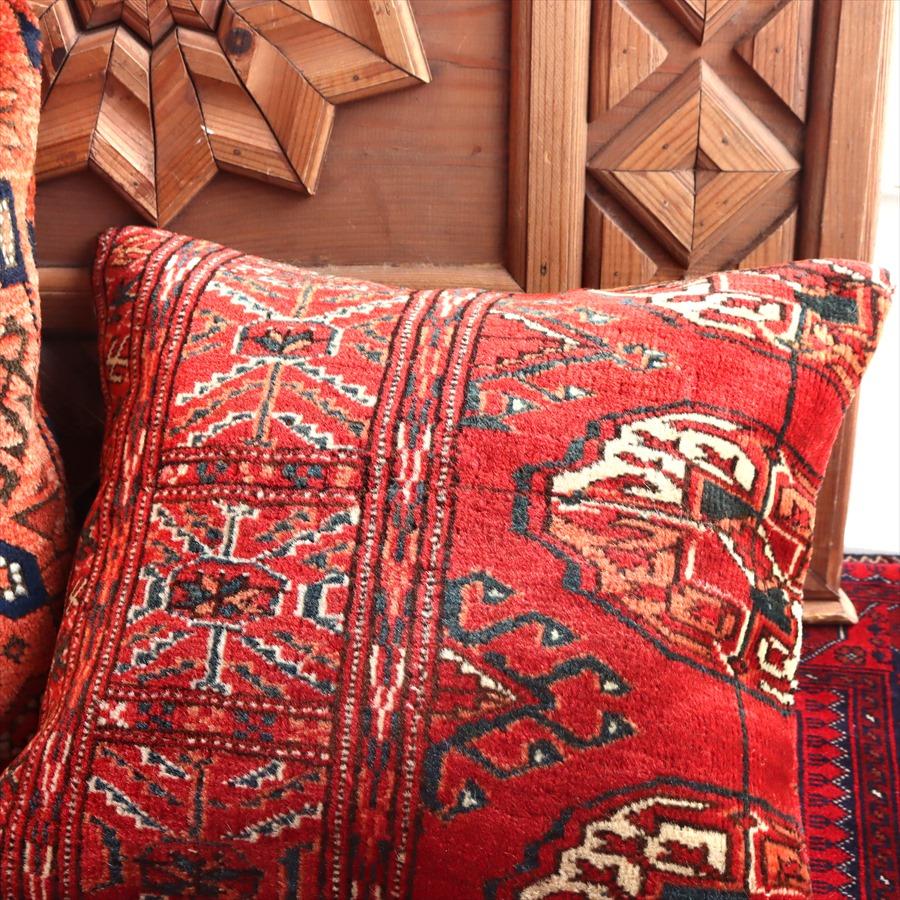 クッションカバー ヴィンテージ パイル織り 絨毯 40cmサイズ トルクメン ヤムート レッド | ブランド登録なし | 04