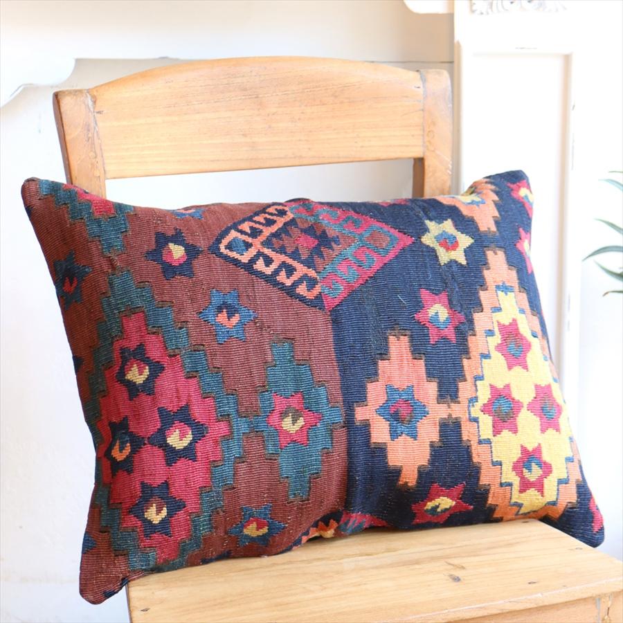 アンティーク クッションカバー 横長 大きめサイズ オールドキリム