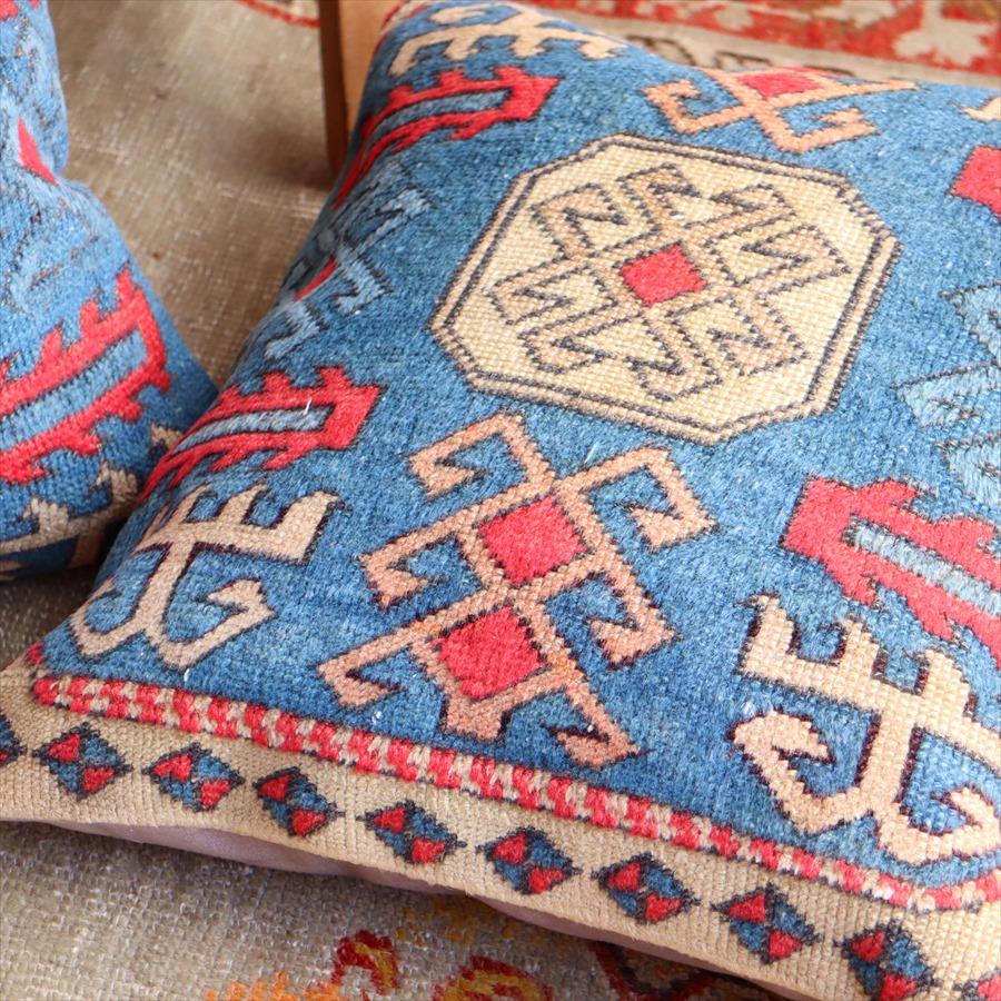 クッションカバー ヴィンテージ パイル織り 絨毯 45cmサイズ コンヤ ブルー | ブランド登録なし | 04