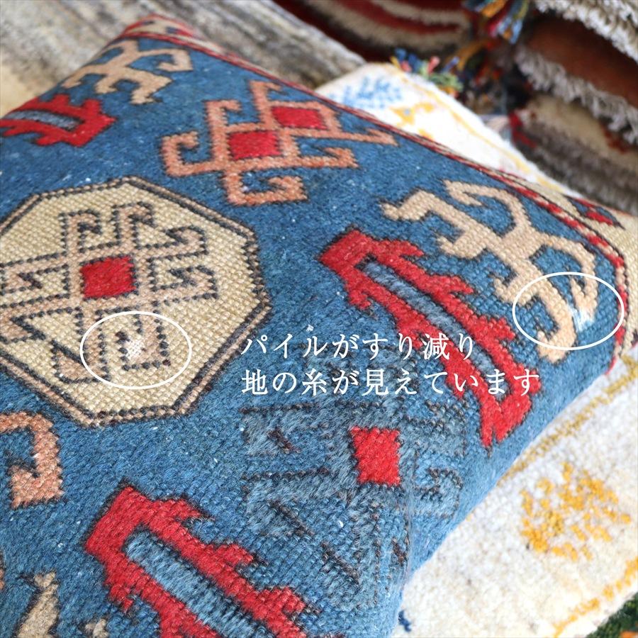 クッションカバー ヴィンテージ パイル織り 絨毯 45cmサイズ コンヤ ブルーの画像