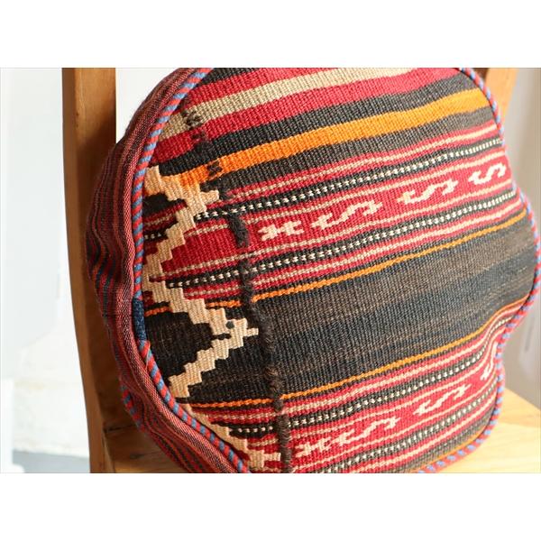 ガジャリキリムクッションカバー 円形 ラウンド型  Lサイズフックのモチーフ | ブランド登録なし | 02