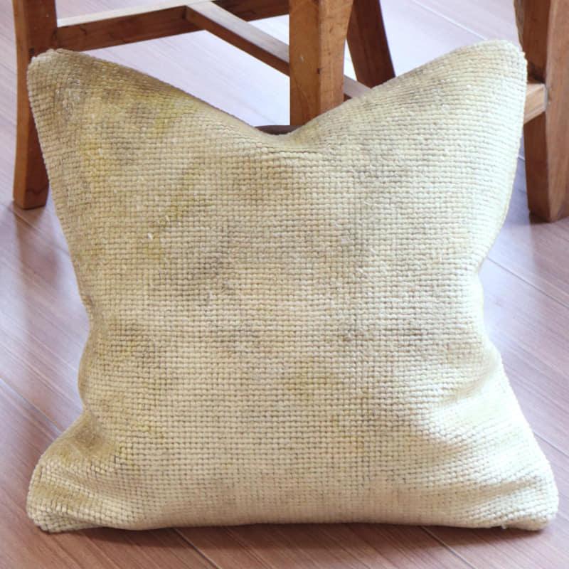 ヴィンテージラグ クッションカバー 41×41cmトルコ絨毯 ブリーチした 
